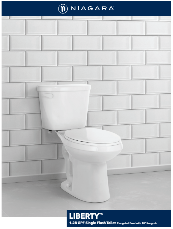LIBERTY<sup>®</sup> 1.28 GPF 10″ Rough-In Elongated Toilet
