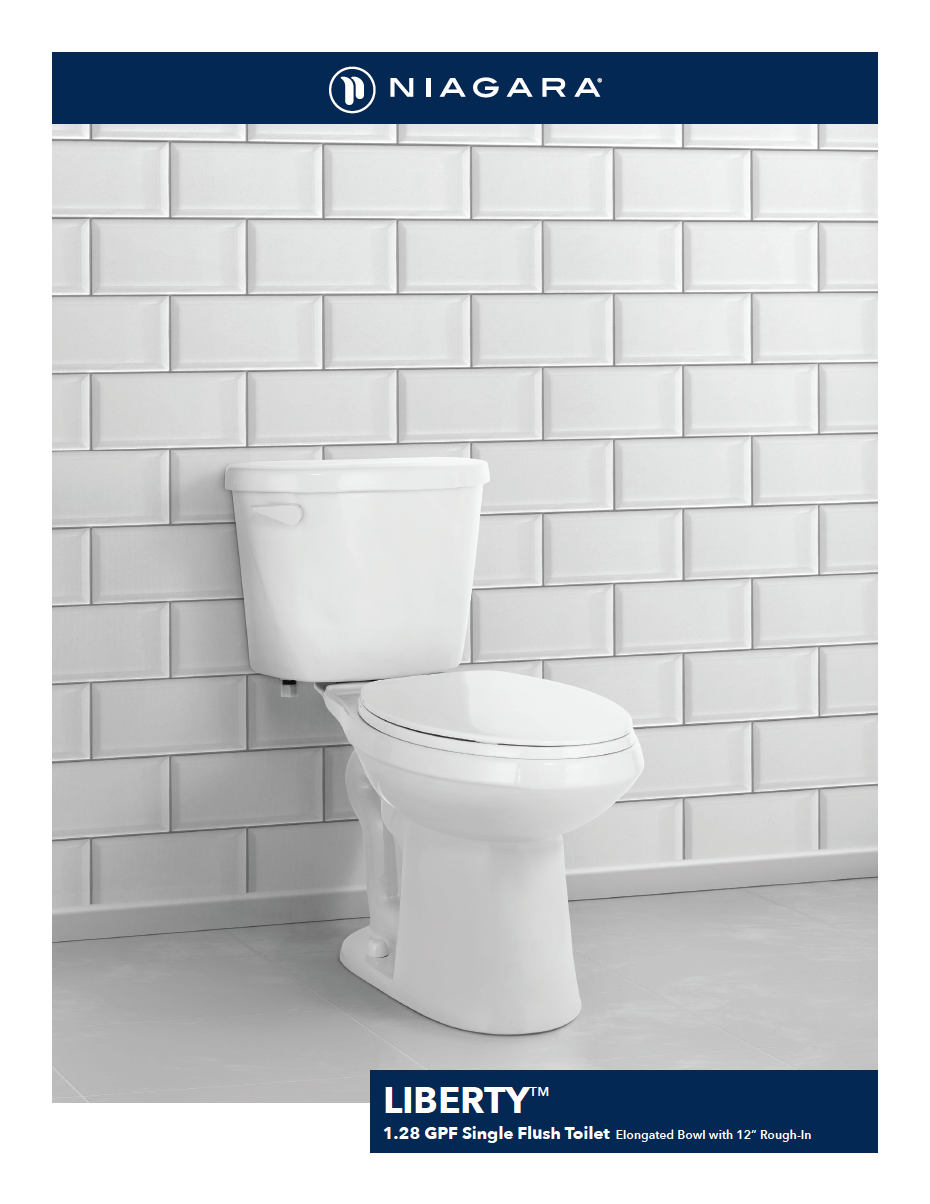 LIBERTY<sup>®</sup> 1.28 GPF 12″ Rough-In Elongated Toilet