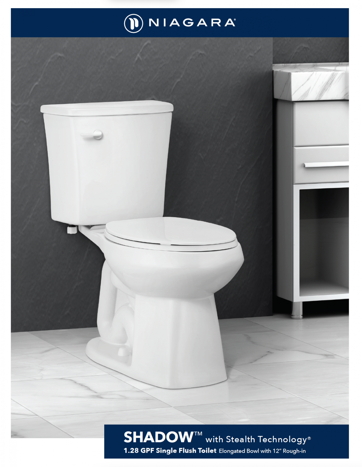 SHADOW<sup>®</sup> 1.28 GPF 12″ Rough-In Elongated Bowl Toilet