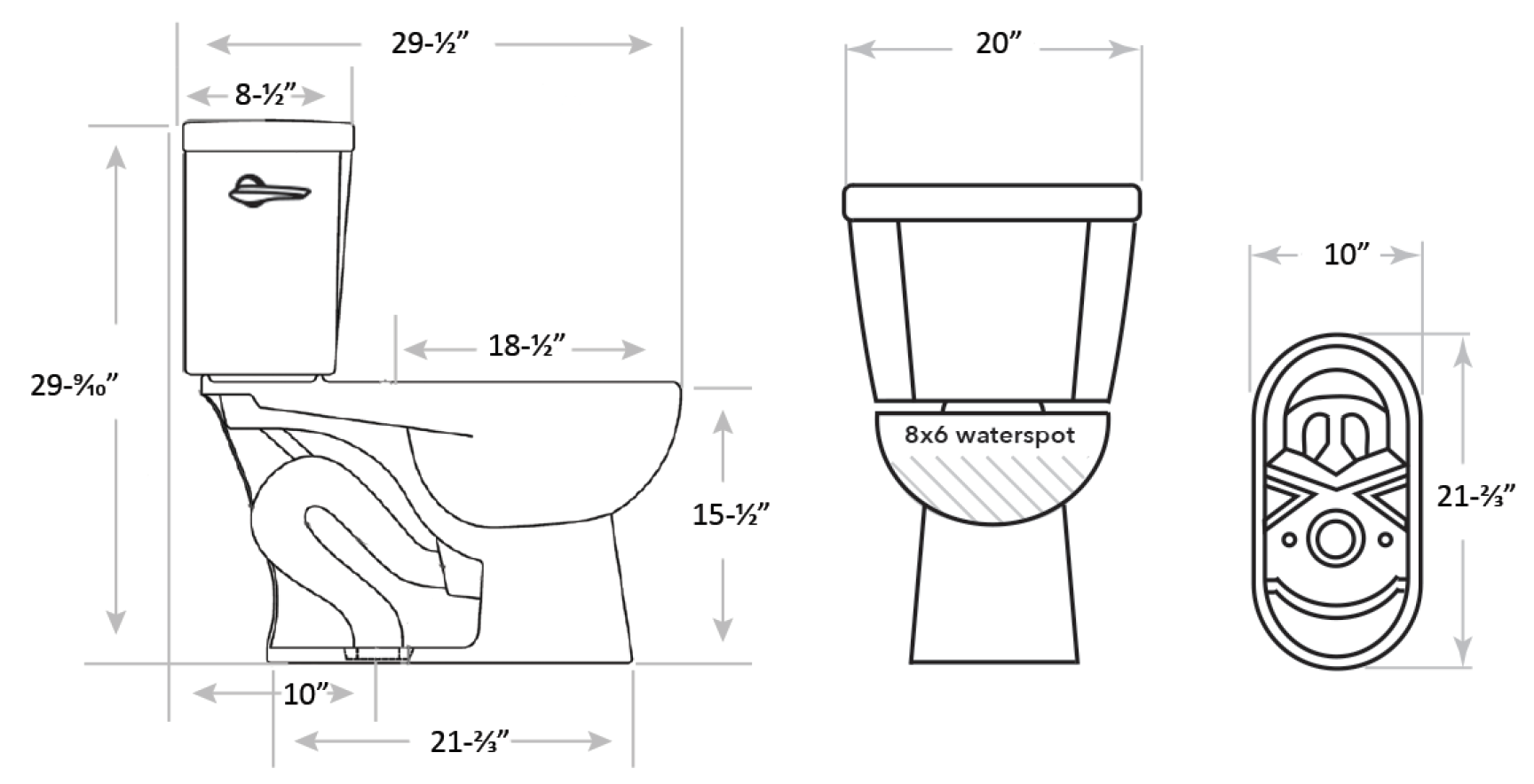 BARRON Elongated Bowl Toilet technical information