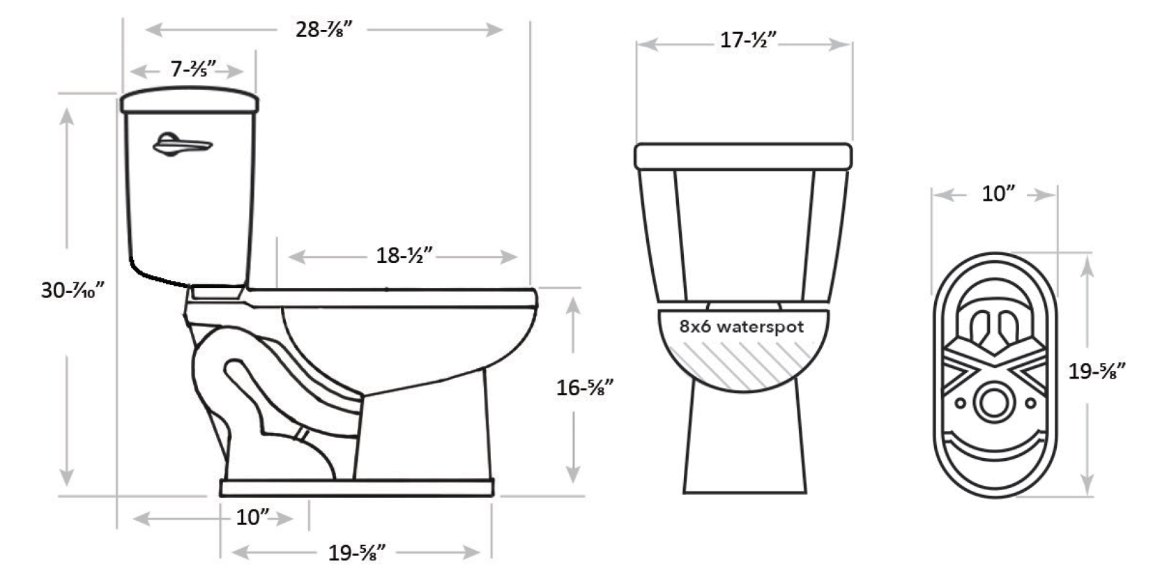 LIBERTY Elongated ADA Toilet technical information