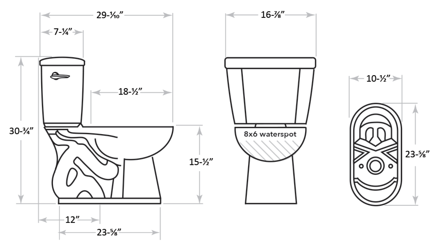 Sabre 12" elongated toilet technical info