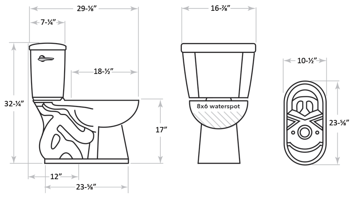 SABRE Elongated Bowl ADA Toilet technical info