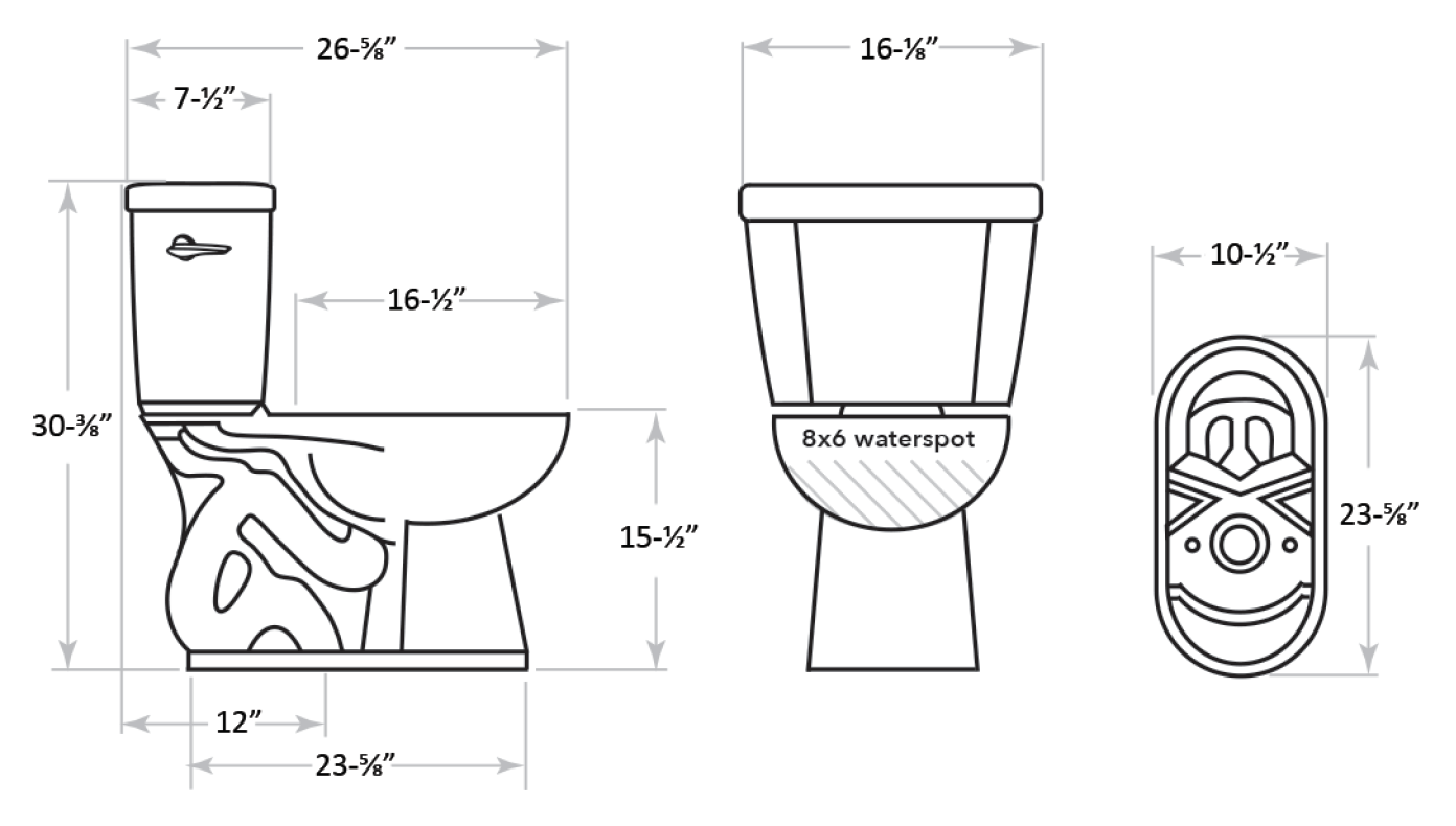 Shadow round bowl toilet technical info
