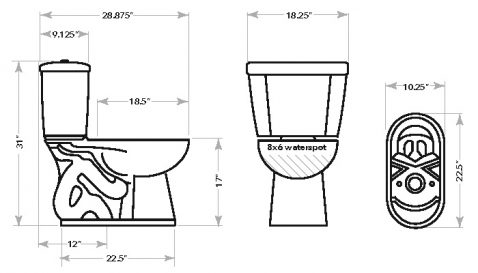 The Original ADA dual-flush toilet technical info