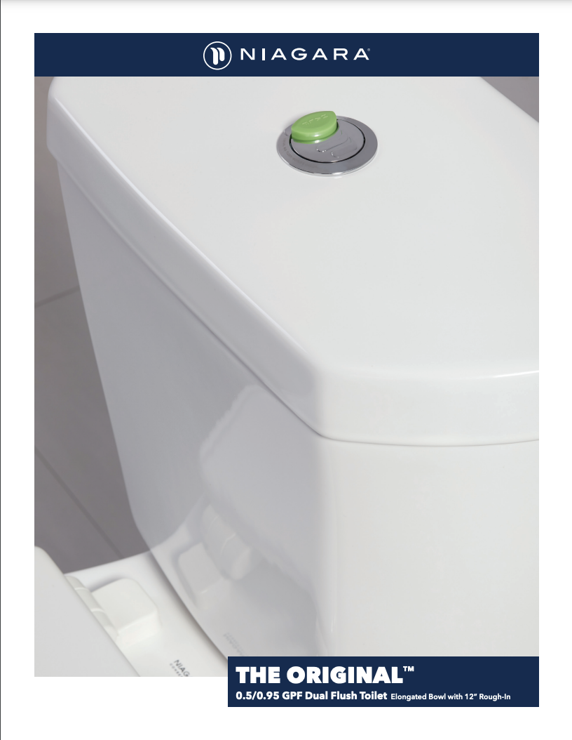 THE ORIGINAL<sup>™</sup> 0.5/0.95 GPF 12″ Rough-In Elongated Bowl ADA Height Dual Flush Toilet