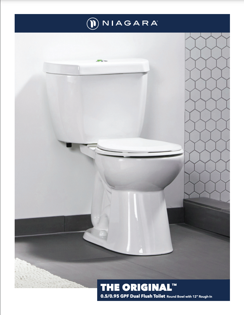 THE ORIGINAL<sup>™</sup> 0.5/0.95 GPF 12″ Rough-In Round Bowl Dual Flush Toilet