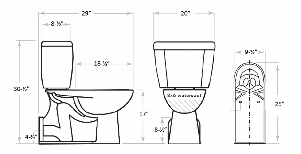BARRON toilet with back outlet technical info