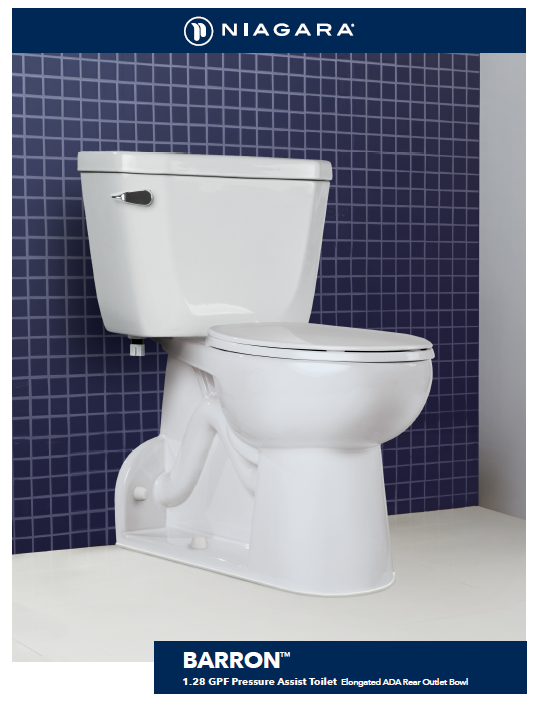 BARRON<sup>®</sup> 1.0 GPF Back Outlet Elongated ADA Bowl Toilet