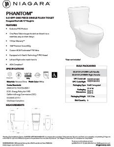 Phantom<sup>®</sup> 0.8 GPF One Piece 12” Rough-in Elongated Bowl ADA Height Toilet