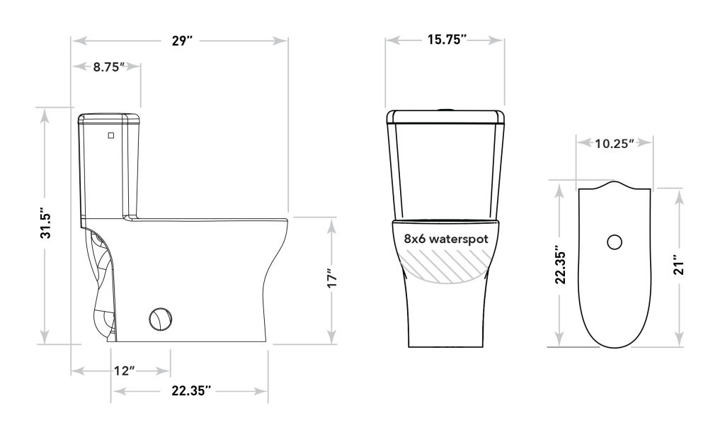 Phantom® 0.8 GPF 1-Piece 12” Rough-in Elongated ADA Toilet