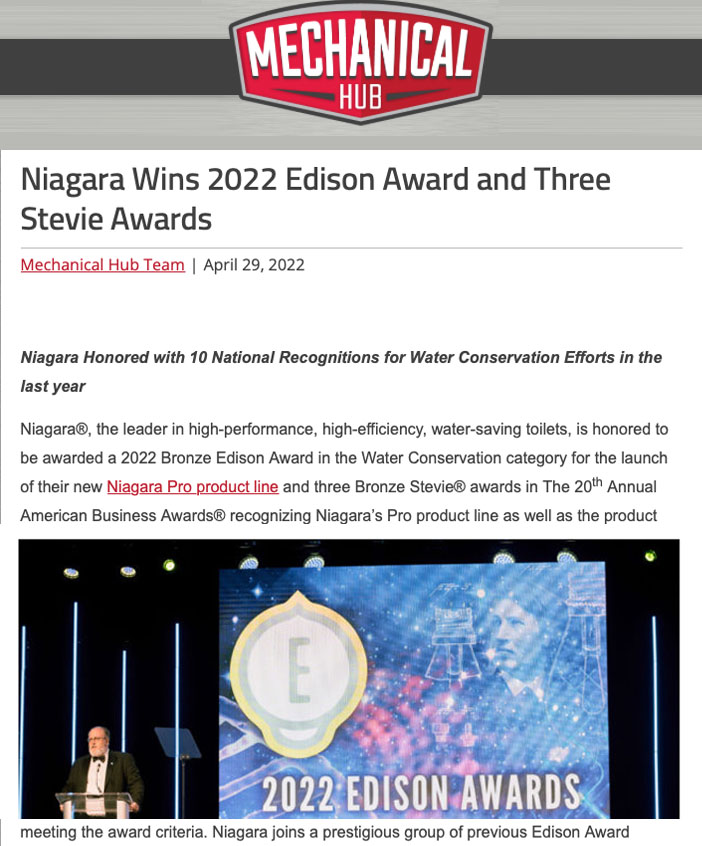 Niagara Wins 2022 Edison Award and Three Stevie Awards