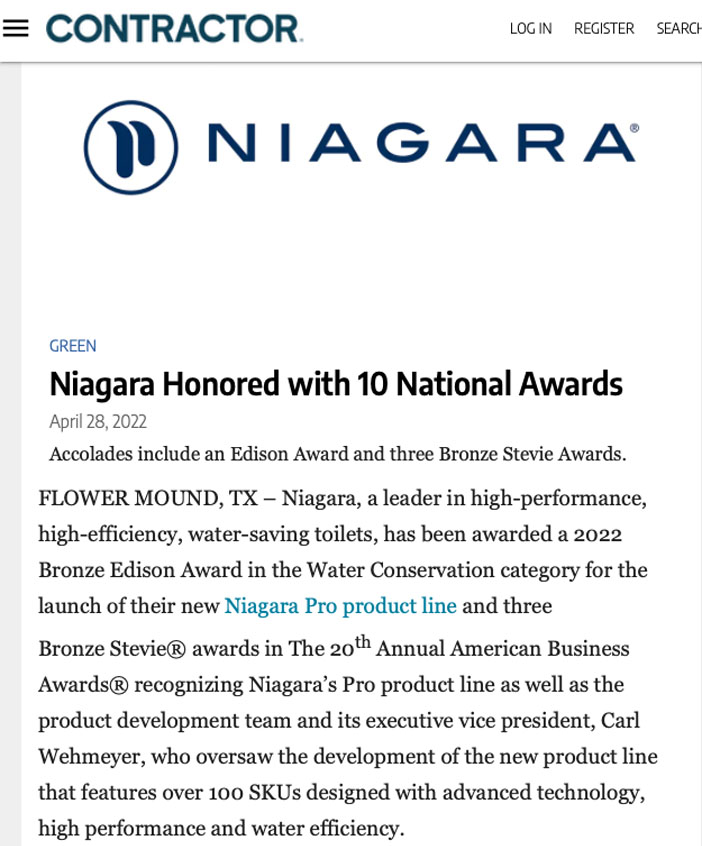 Niagara Honored with 10 National Awards