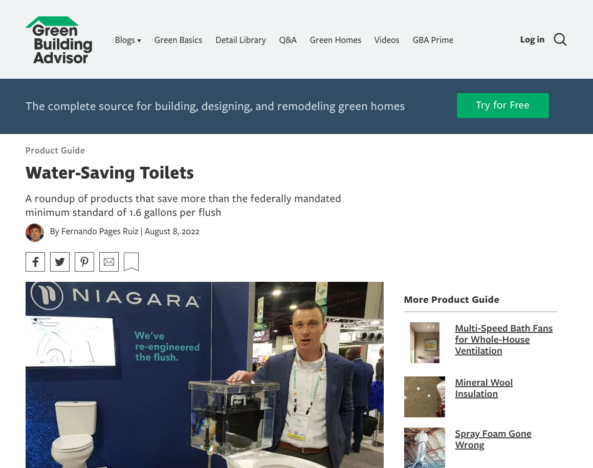 Green Building Advisor: Water-Saving Toilets