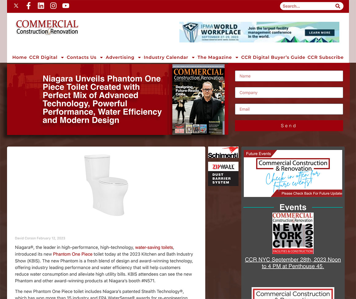 Niagara Phantom One-Piece Toilet Modern Design