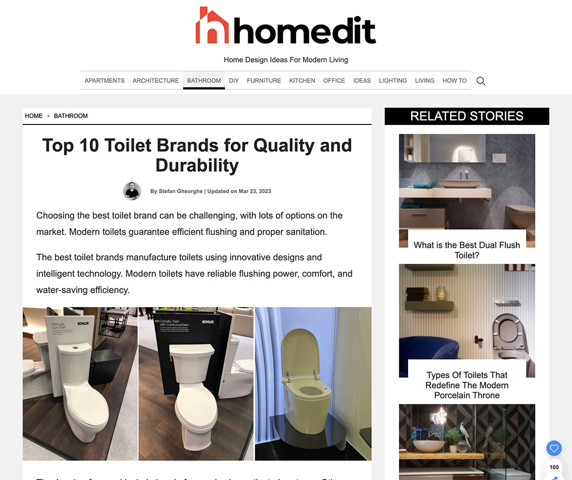 Top 10 Toilet Brands Article