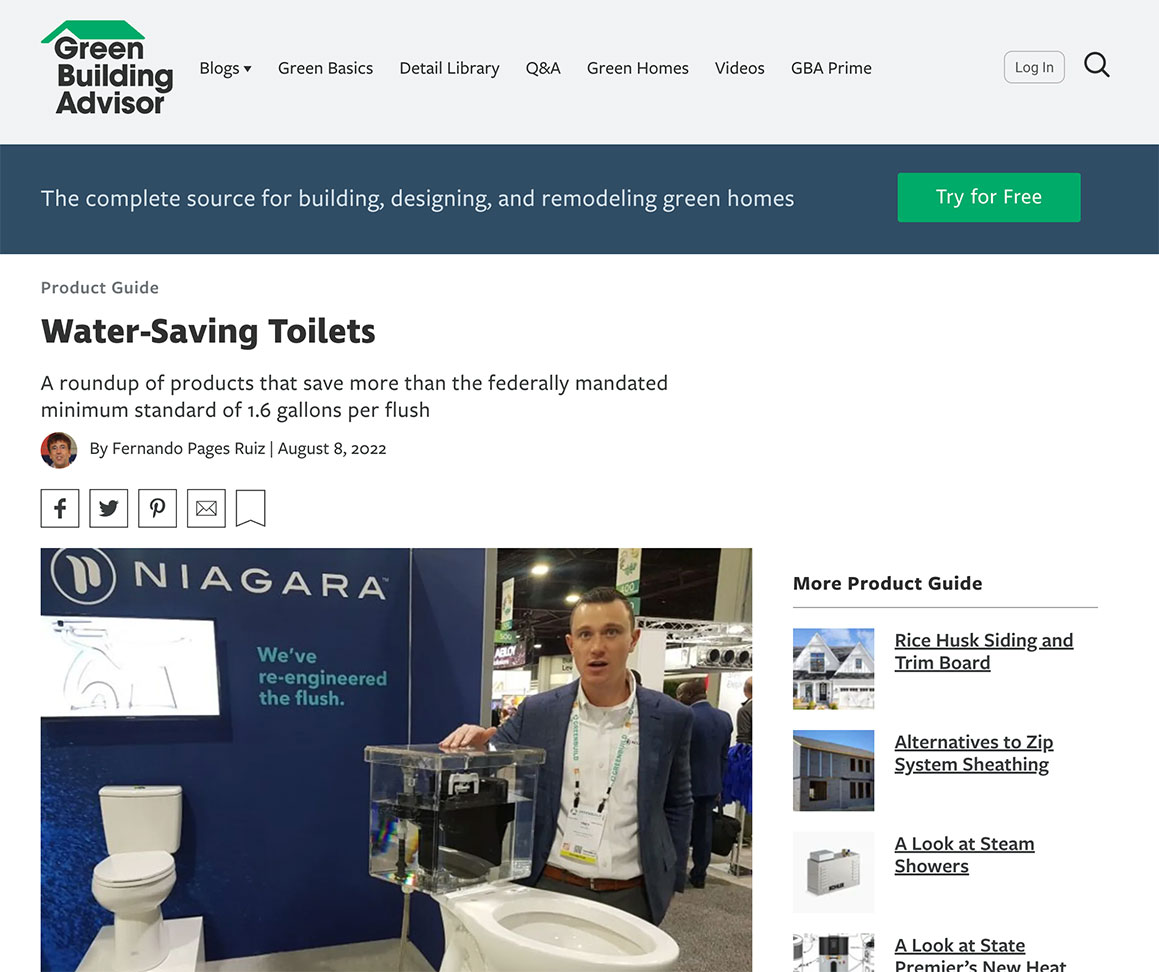 Water Saving Toilets Article