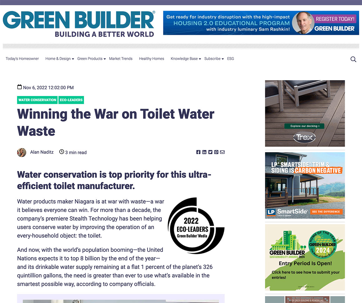 Green Builder - Winning the War on Toilet Water Waste