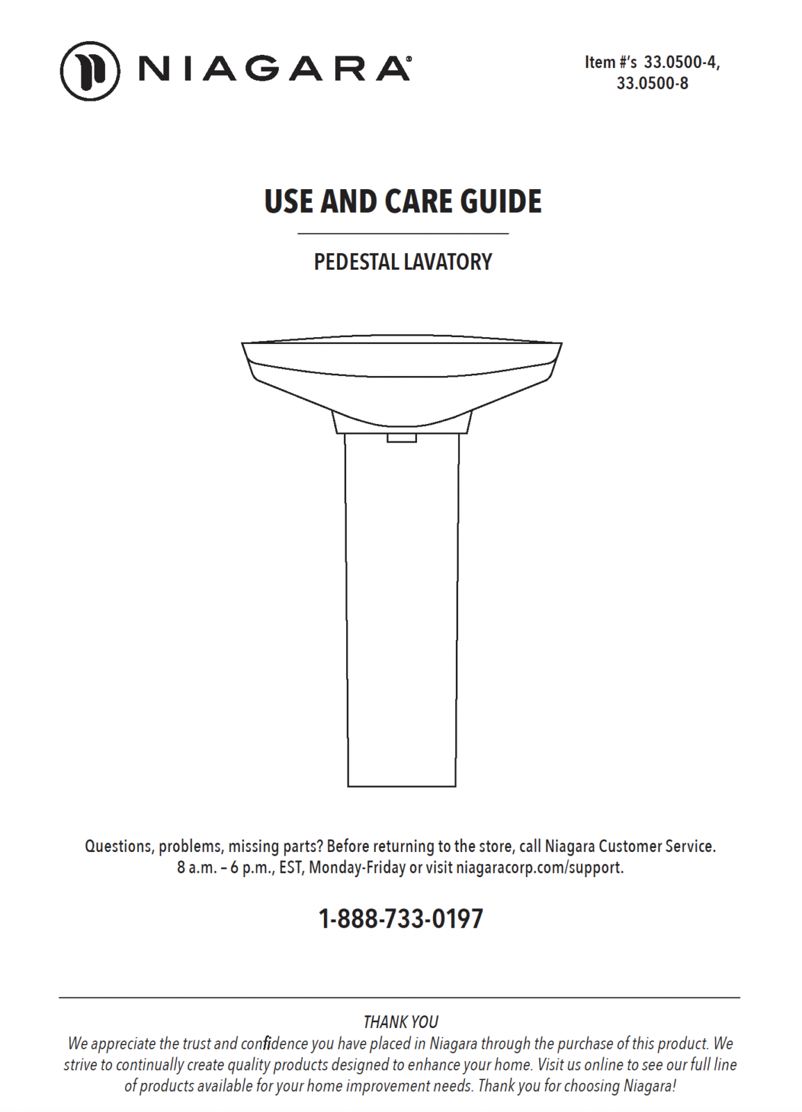 SHADOW<sup>®</sup> Pedestal Lavatory 4″ Spread